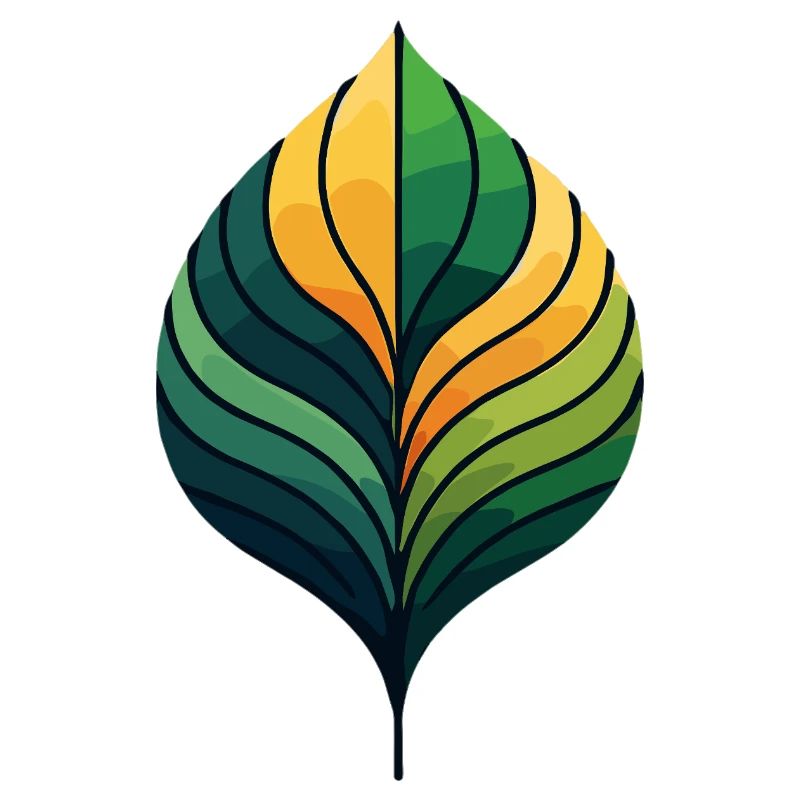 Leaf-shaped colour spiral