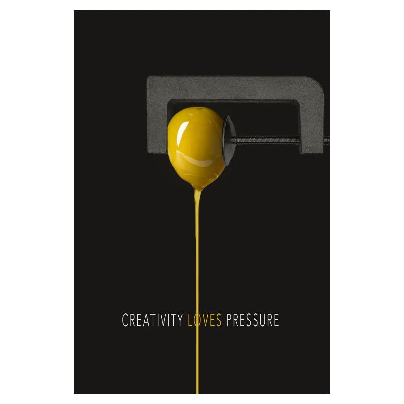 Affiche minimaliste La créativité aime la pression