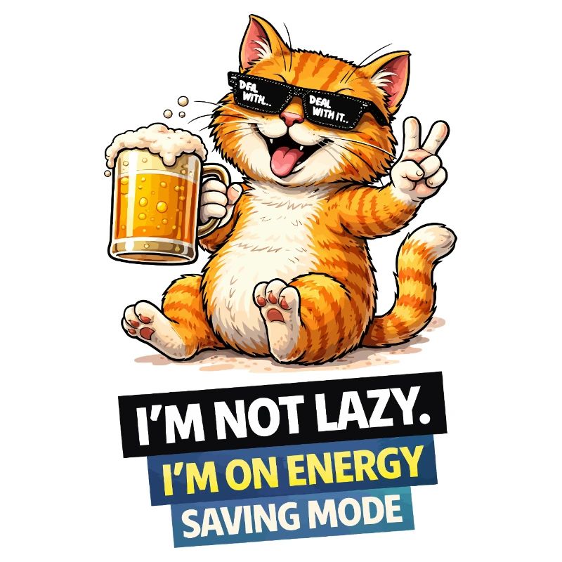 Energy Saving Cat Not Lazy