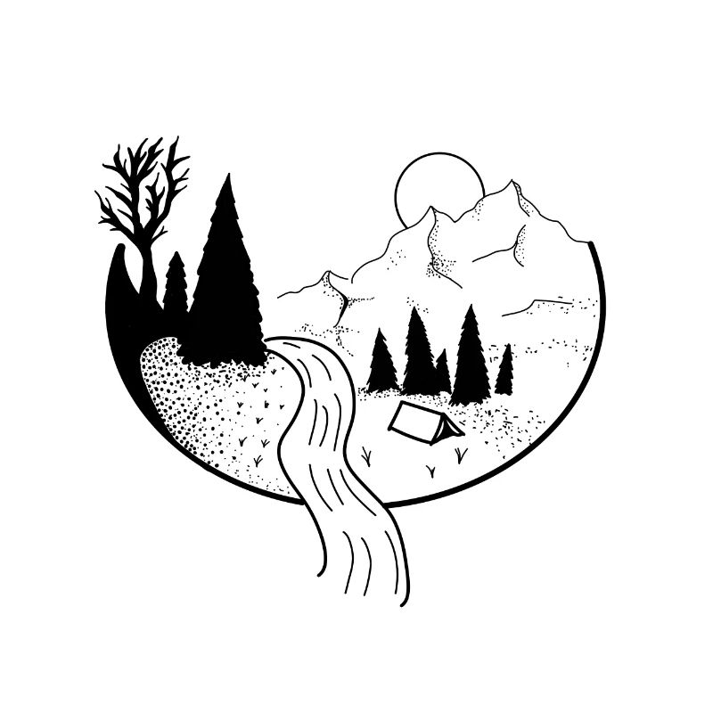 Nature mountains river camping