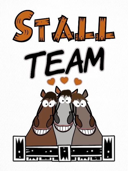 Pferde Team im Stall