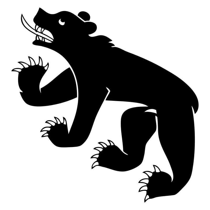 dessin d'un ours symbole drapeau de Berne Suisse
