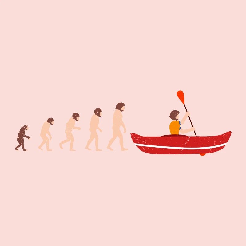 Evolution Canoeing Kanu Lustige Geschenkidee