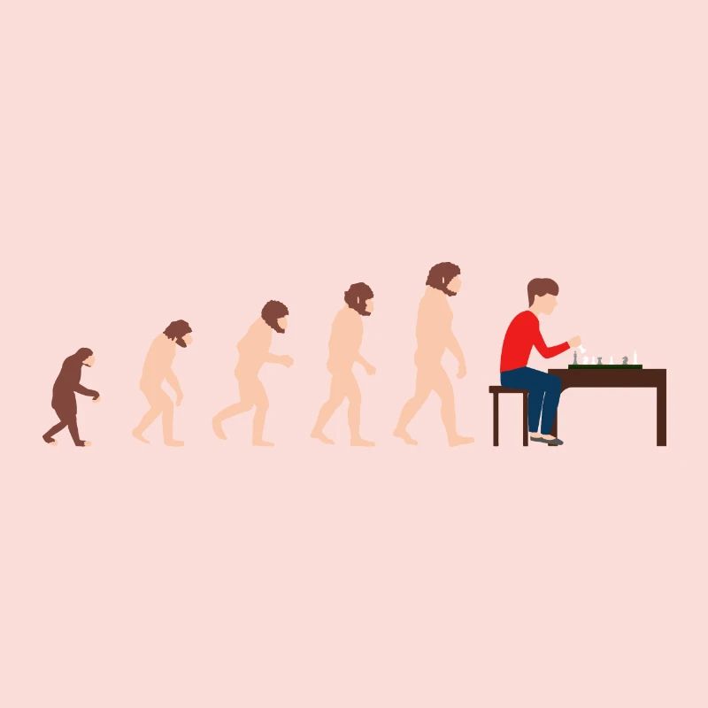 Joueur d'échecs Evolution Idée cadeau drôle
