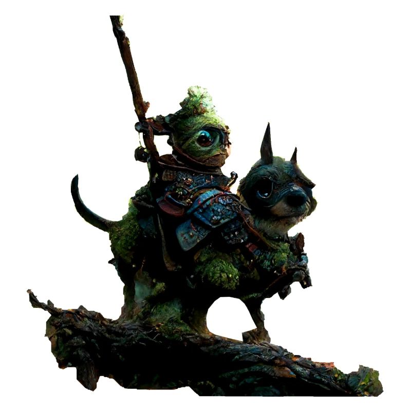 Funny creature with warrior