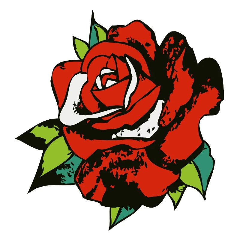 rose fleur feuille 2 A