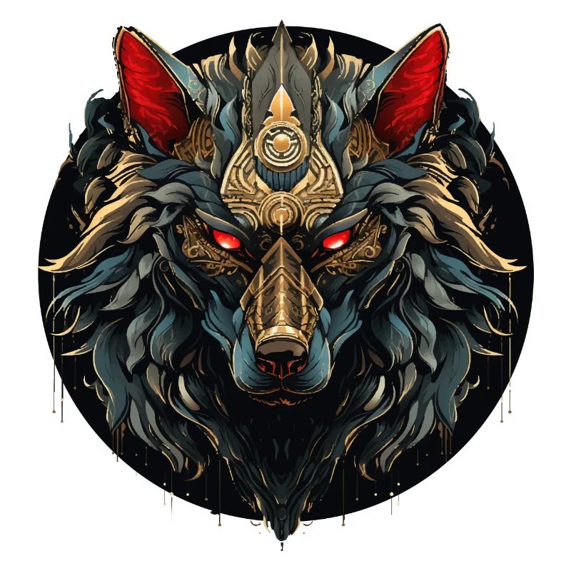 Geschenk Wikinger Wolf Krafttier Schamane Odin