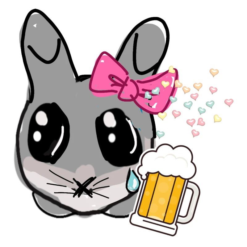 Beer, bunny, illustration, rabbit
