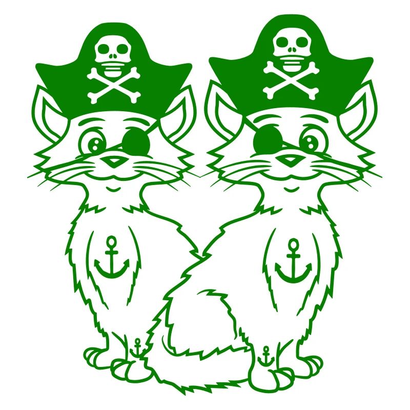 2 Pirate Cats Sabre Buccaneer Eye Patch Team