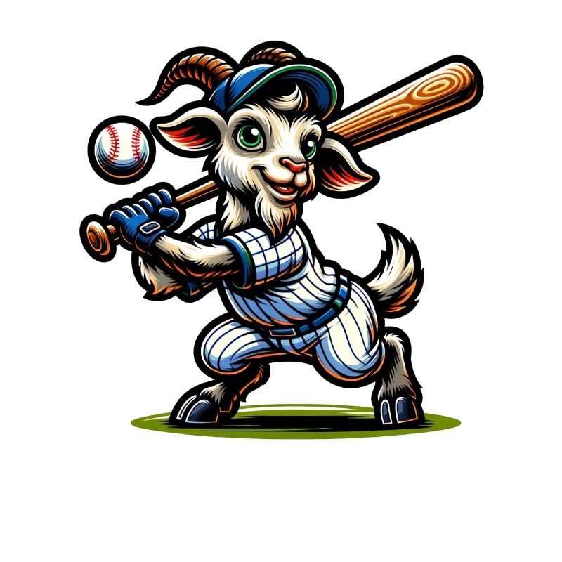Ziege Baseball Pitcher Spieler Design