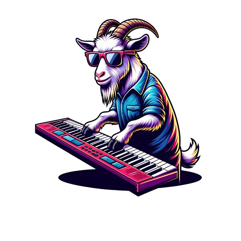 Chèvre avec clavier style ferme
