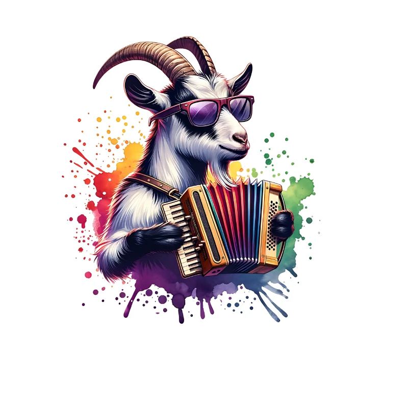 Chèvre jouant de l’accordéon conception de musique