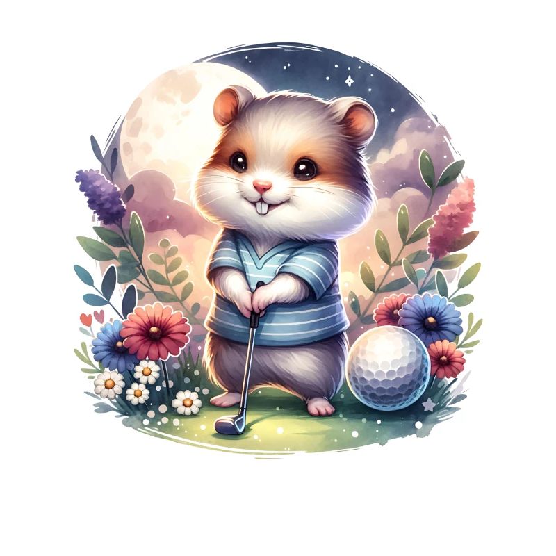 Funny Hamster Golfer Golfing Fun