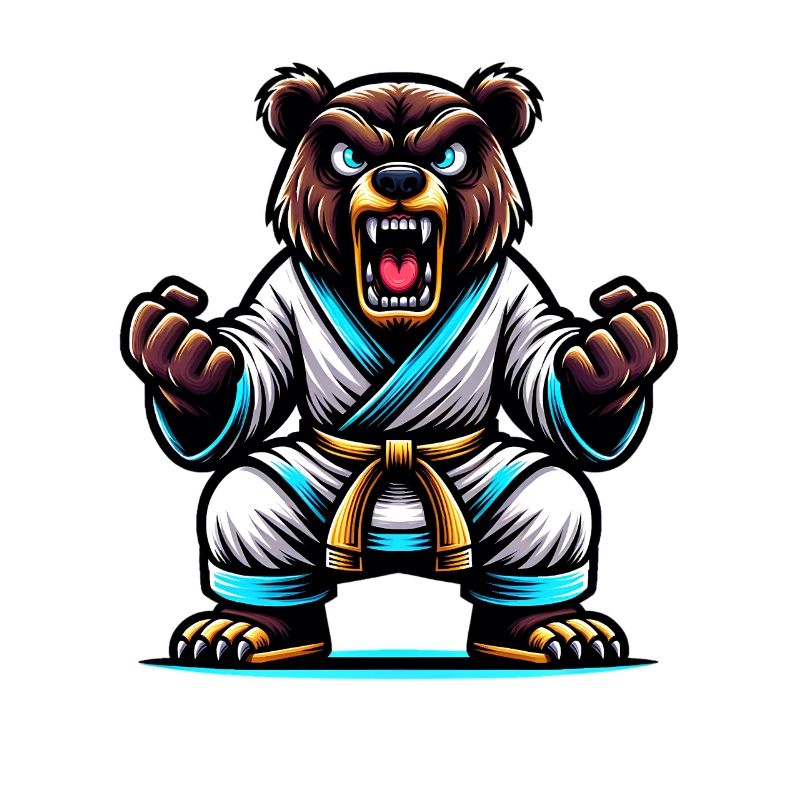 Karate Bear in White Gi with Yellow Belt
