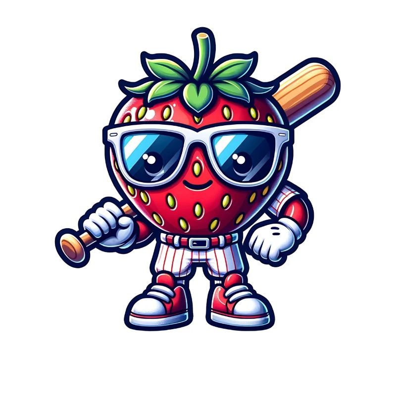 Erdbeer Baseball Spaß mit Stil