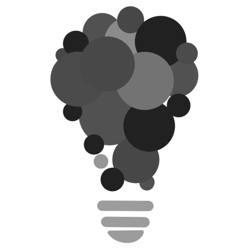CREATIVITY lightbulb black and white schwarz/weiss