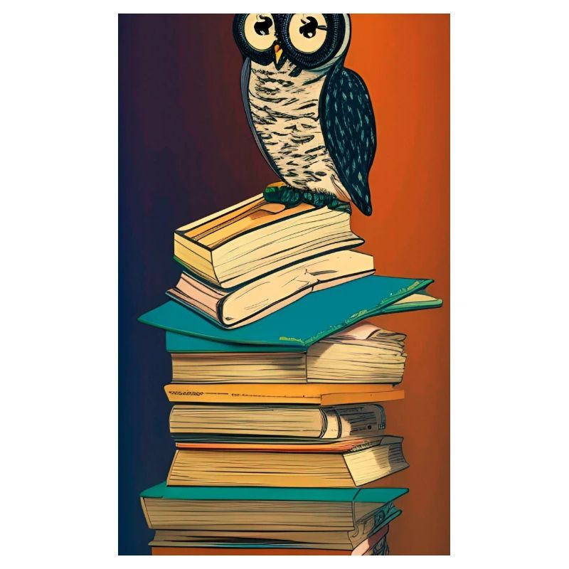 Comic Cartoon Cute Book Owl Owl Book Stack