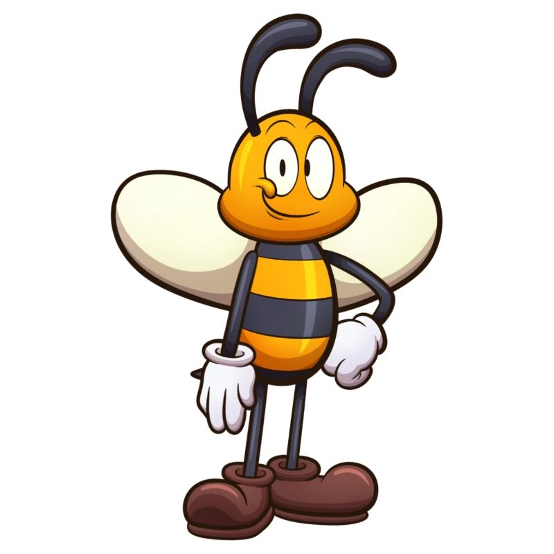 Abeille de dessin animé mignonne amicale
