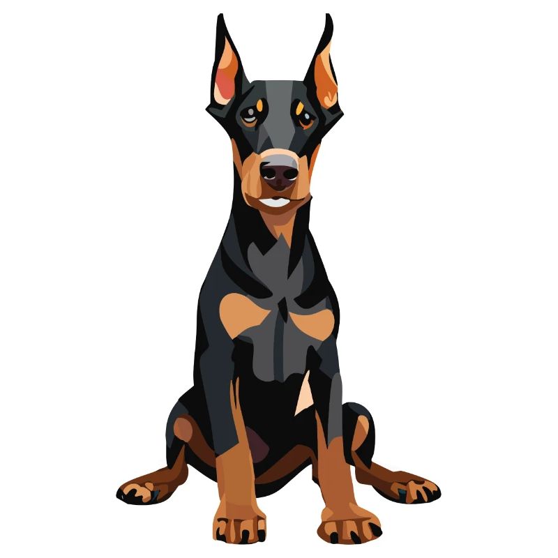 Dobermann Sitzend Hund