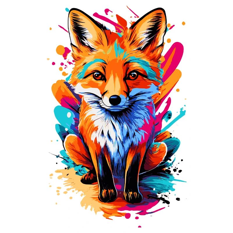 Baby Fox - Cute Red Fox - Colorful Fox