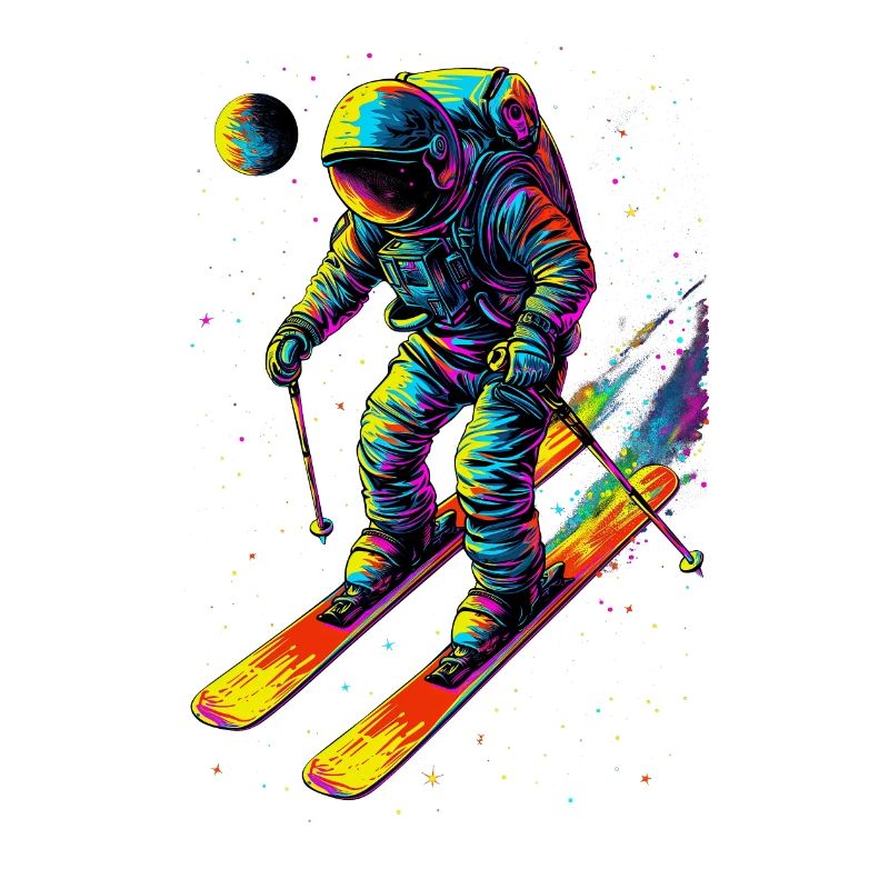 Raumfahrer auf Skiern
