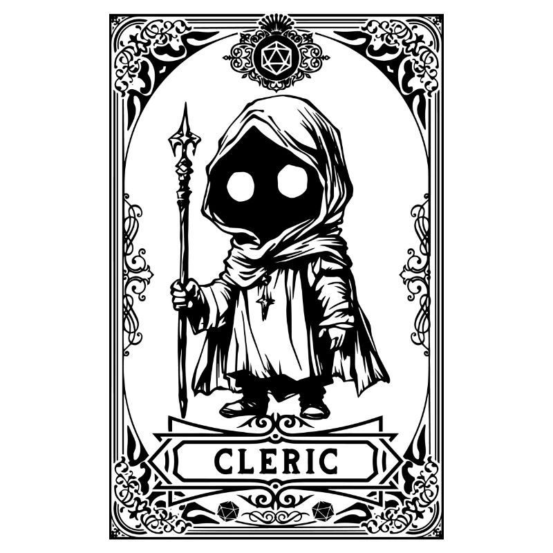 Cleric RPG Tarot Card chibi