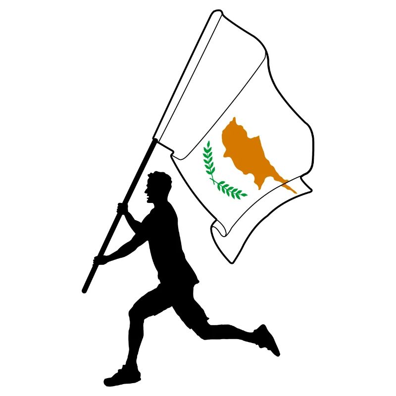 Zypern Flagge Mann läuft