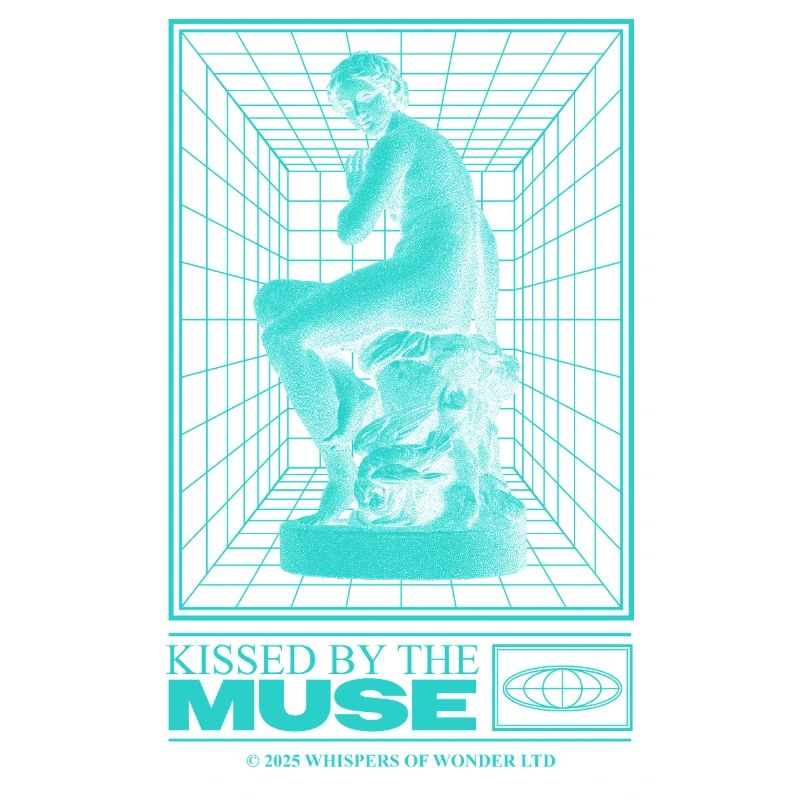 Neon statue in cyberspace
