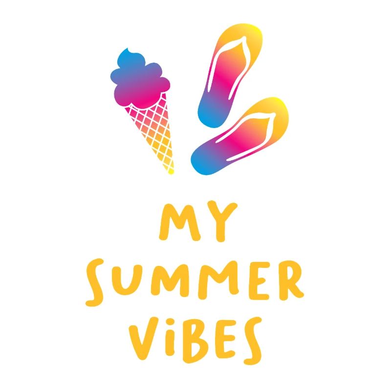 Summer Vibes Eis Flip Flops Quote Sommer Urlaub