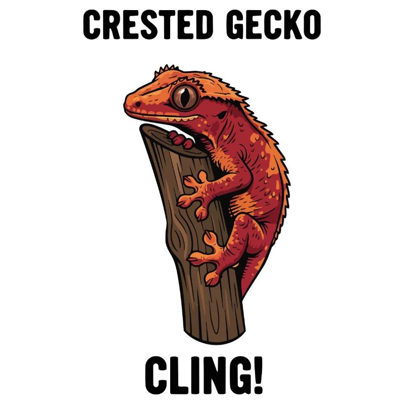 Gecko Crete Crested Cling Lizard Branch