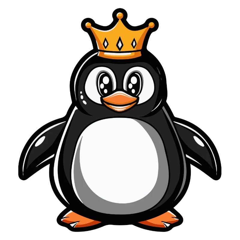 Pinguin Comic Krone
