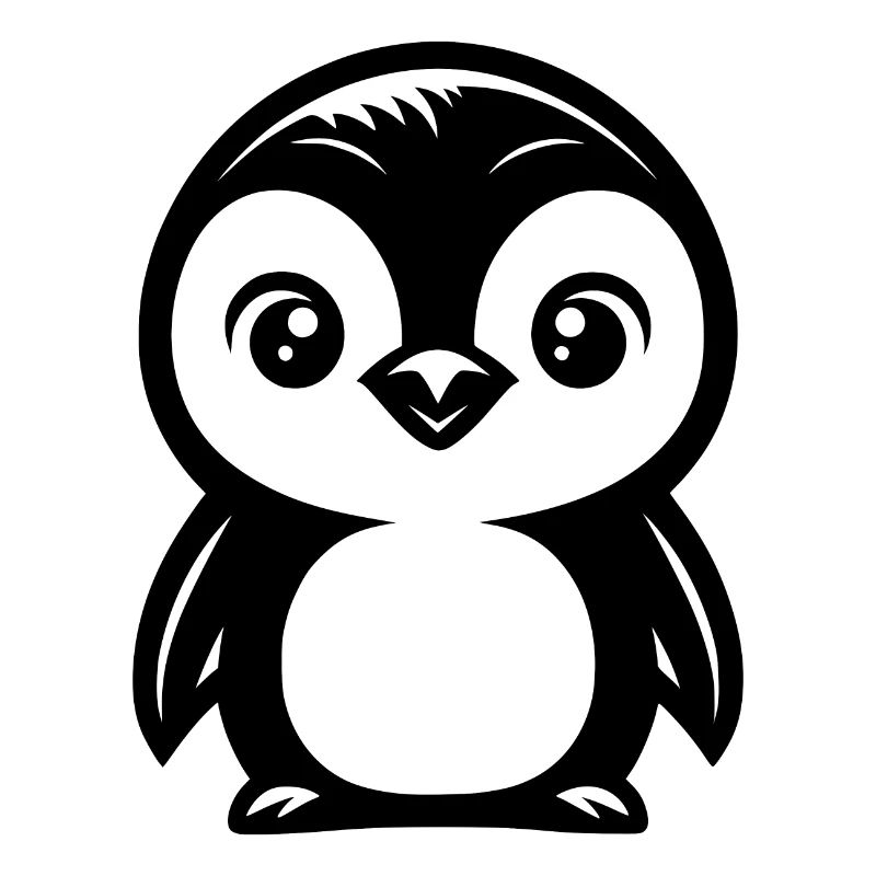 Dessin mignon de pingouin comique
