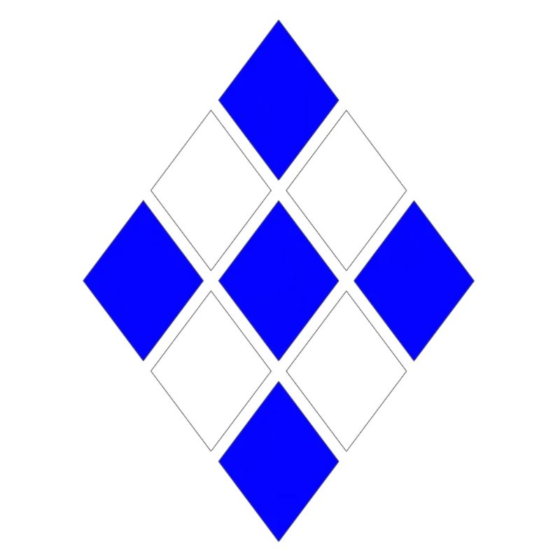 Diamond Pattern Blue White