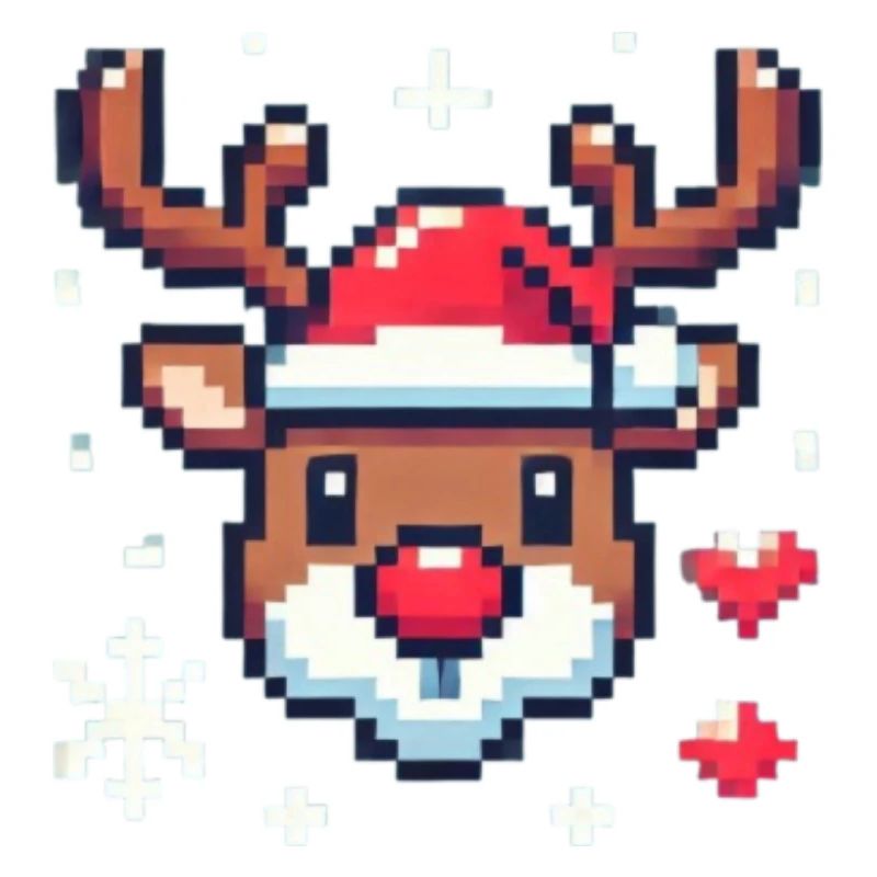 8 bits tête de renne de Noël