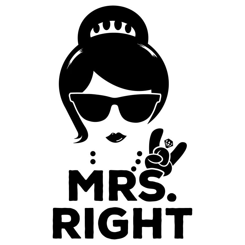 Funny matching pair Mr. Right and Mrs. Right