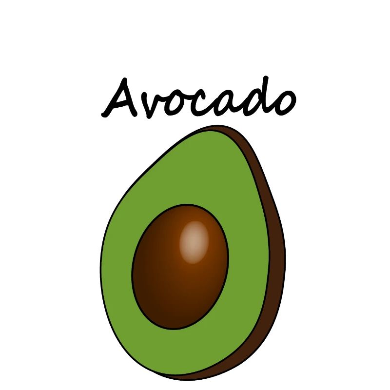 Avocado mit Überschrift