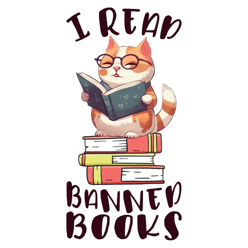 Ich lese verbotene Bücher Katze