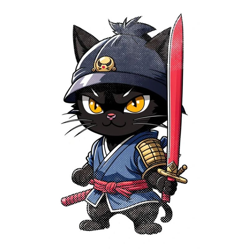 chat ninja - chaton samourai
