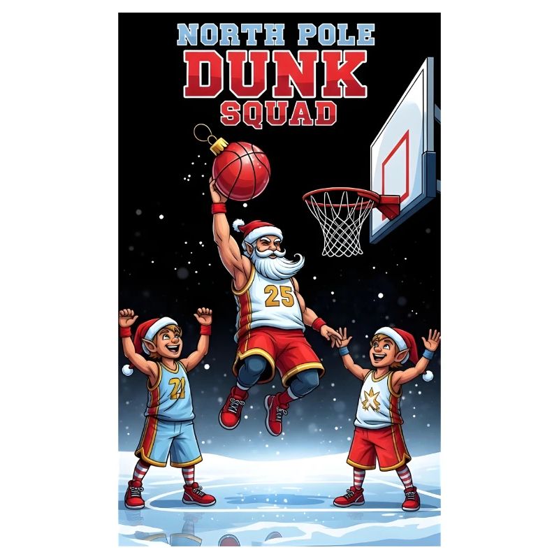 Équipe de dunks du pôle nord de basketball de Santa Dunking