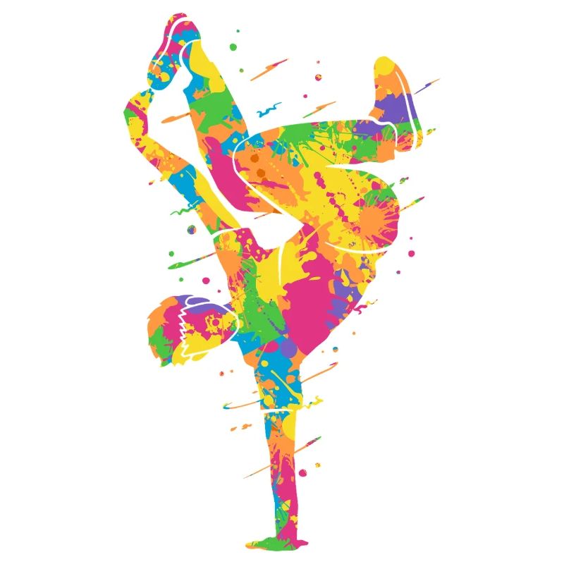 Breakdancing Colorful Breakdancer Boys Breakdance