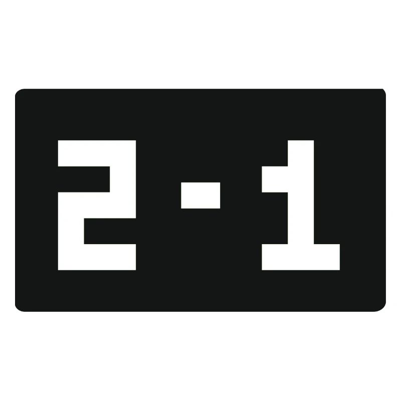 Retrogaming Score de jeu 2 à 1 Gagné Pixelig
