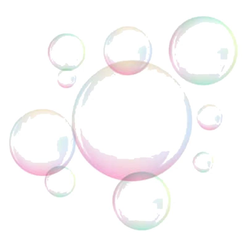 Shimmering soap bubbles