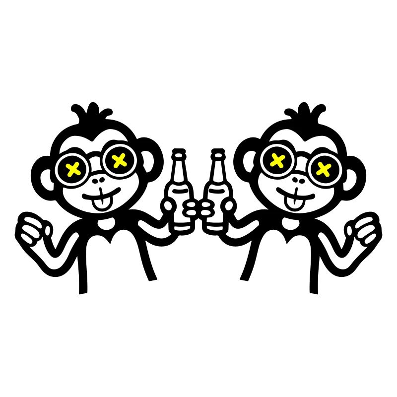 Monkeys Drinking Team Beer