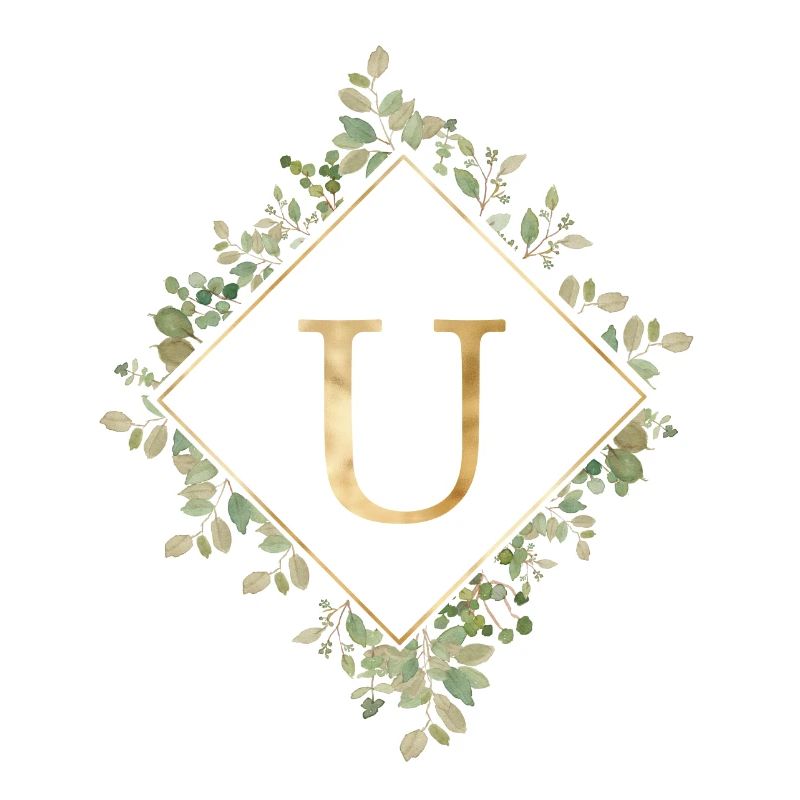 U Monogram Eucalyptus Wreath