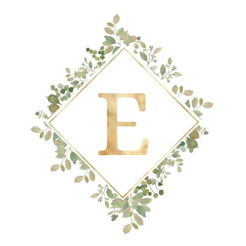 E monogramme Couronne d’Eucalyptus