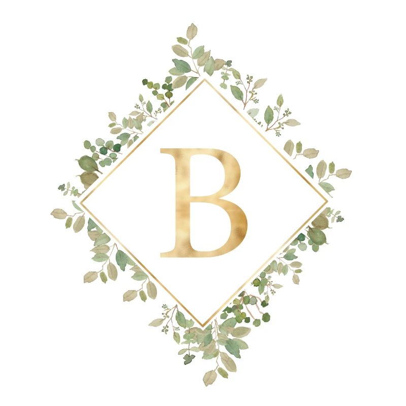 B Monogram Eucalyptus Wreath