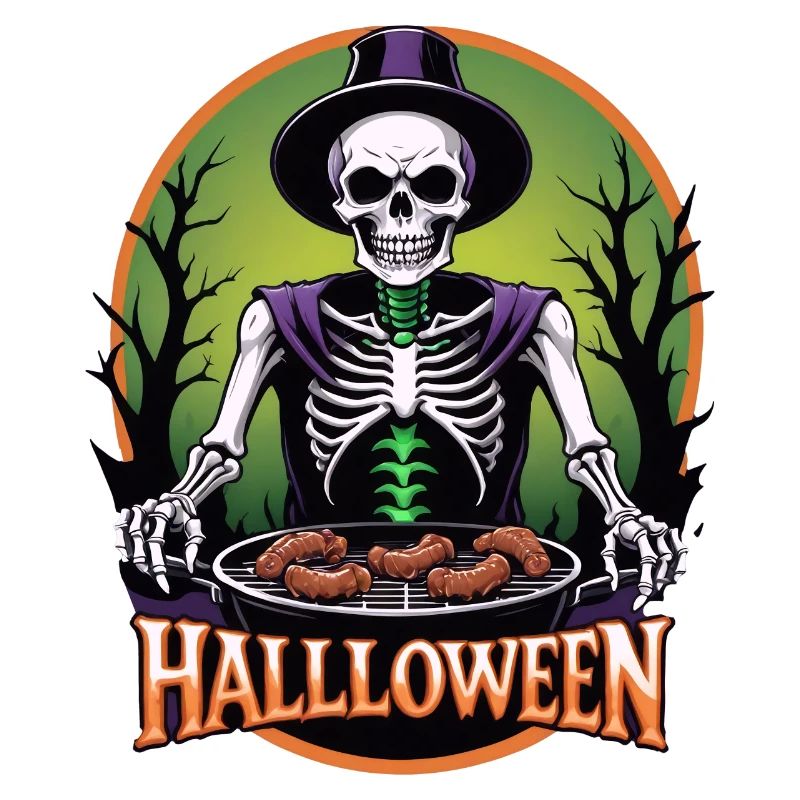 Halloween Grilling Grill Master Gift Skeleton