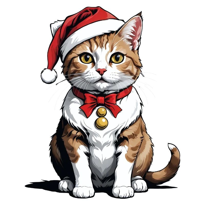 Chat de Noël Père Noël Chat Chat Chat Cadeau