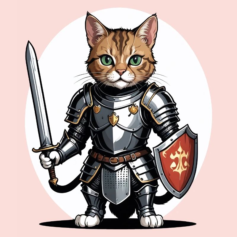 Chat Chevalier Chevalier Chat Cadeau Médiéval