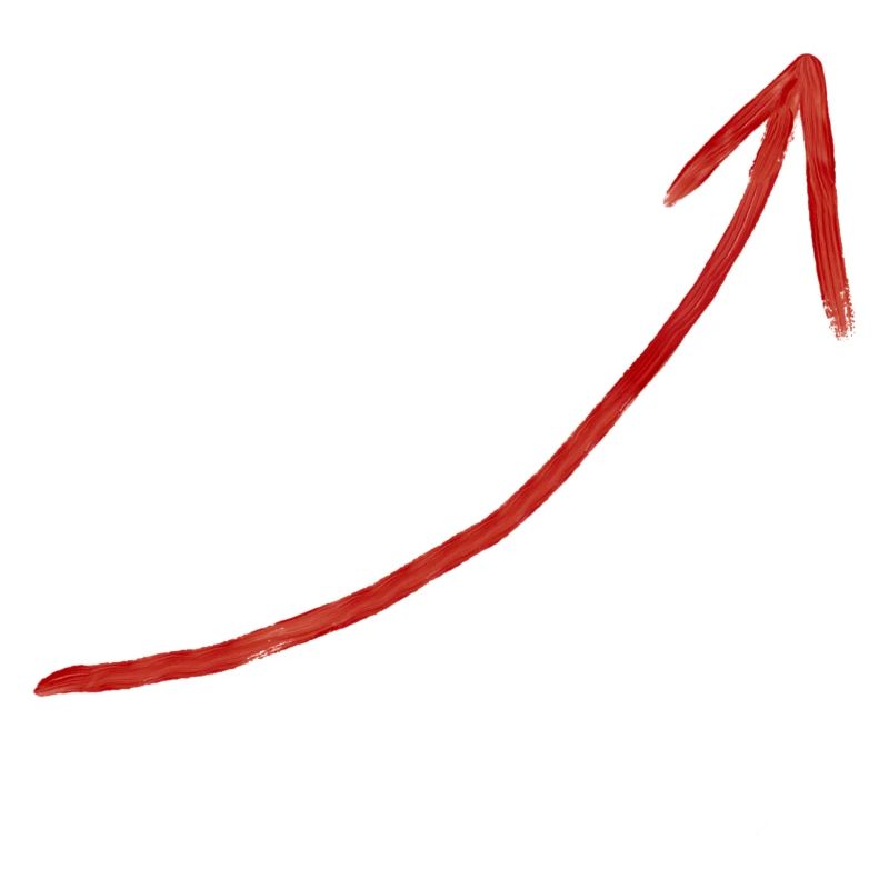 flèche de croissance rouge